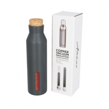 Logo trade promotional merchandise picture of: Norse copper vacuum insulated bottle with cork, grey