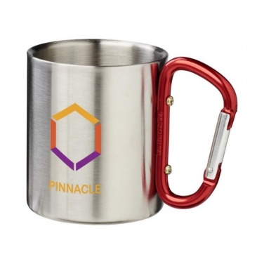 Logotrade advertising product picture of: Alps 200 ml vacuum insulated mug with carabiner, red