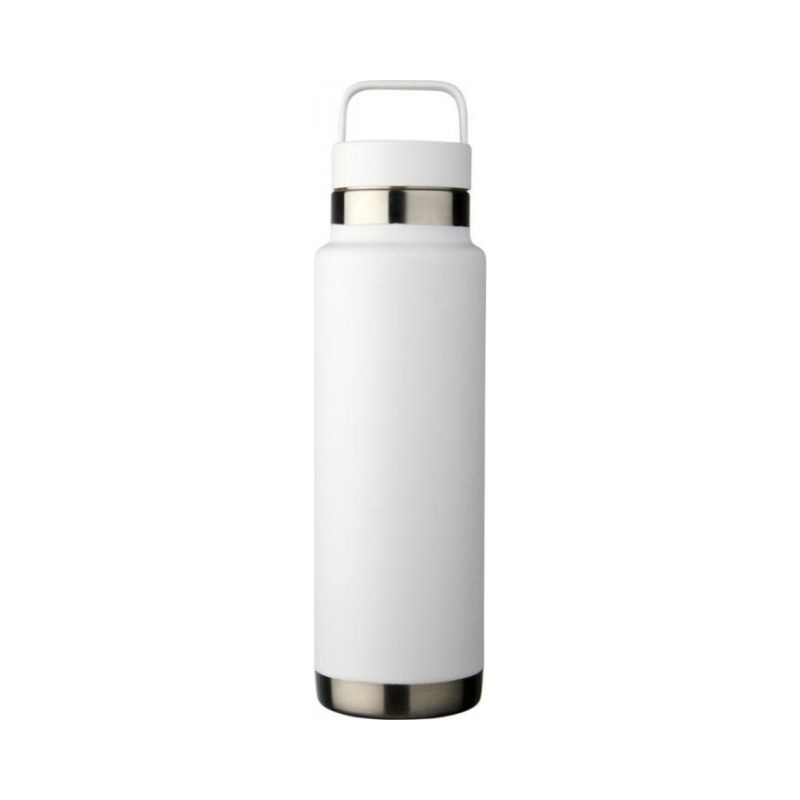 Logo trade business gifts image of: Colton 600 ml copper vacuum insulated sport bottle, white
