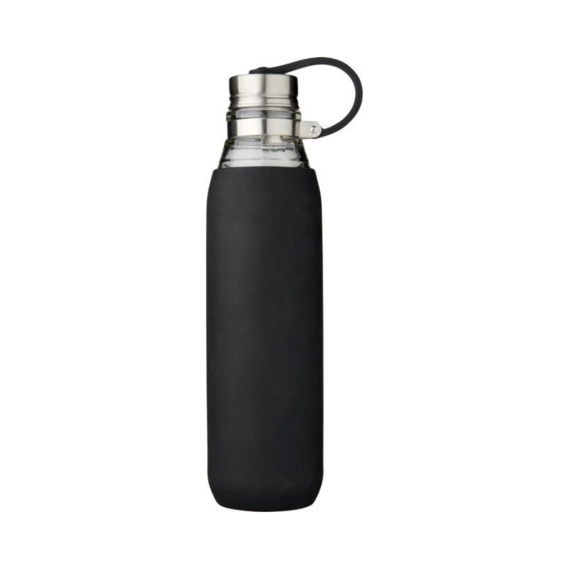 Logotrade advertising product image of: Oasis 650 ml glass sport bottle, black