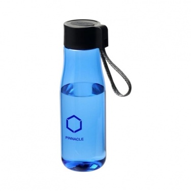 Logotrade promotional gift picture of: Ara 640 ml Tritan™ sport bottle with charging cable, blue