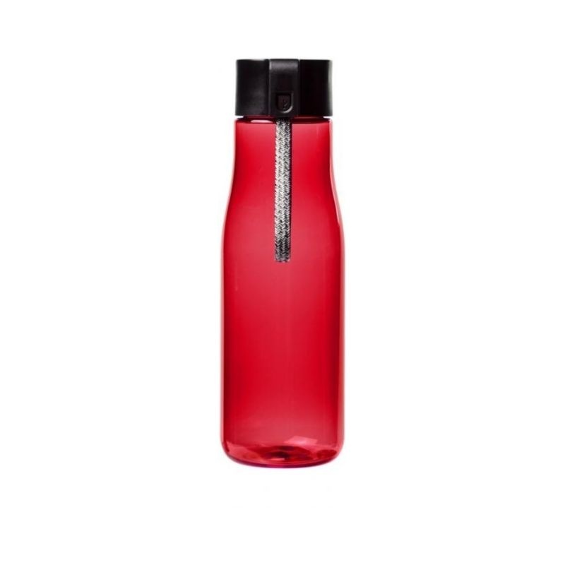 Logo trade promotional gifts picture of: Ara 640 ml Tritan™ sport bottle with charging cable, red