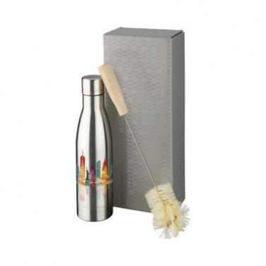 Logotrade promotional merchandise photo of: Vasa copper vacuum insulated bottle with brush set, silver