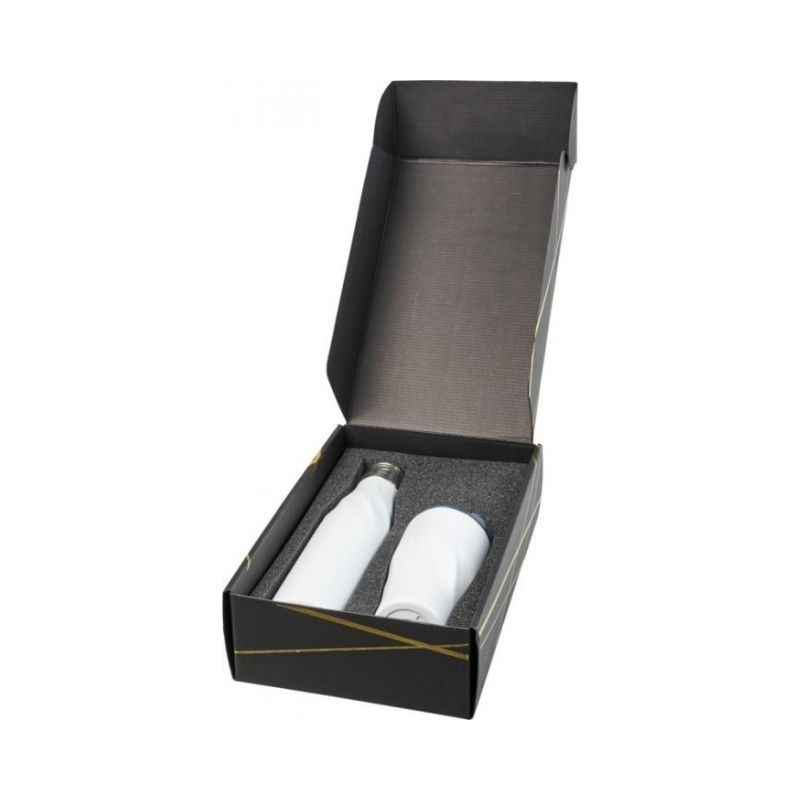 Logotrade promotional product image of: Hugo copper vacuum insulated gift set, white