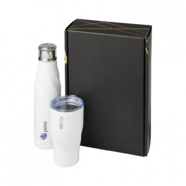 Logo trade promotional merchandise photo of: Hugo copper vacuum insulated gift set, white