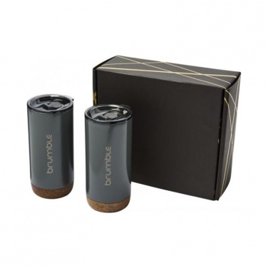 Logo trade promotional giveaway photo of: Valhalla tumbler copper vacuum insulated gift set, grey