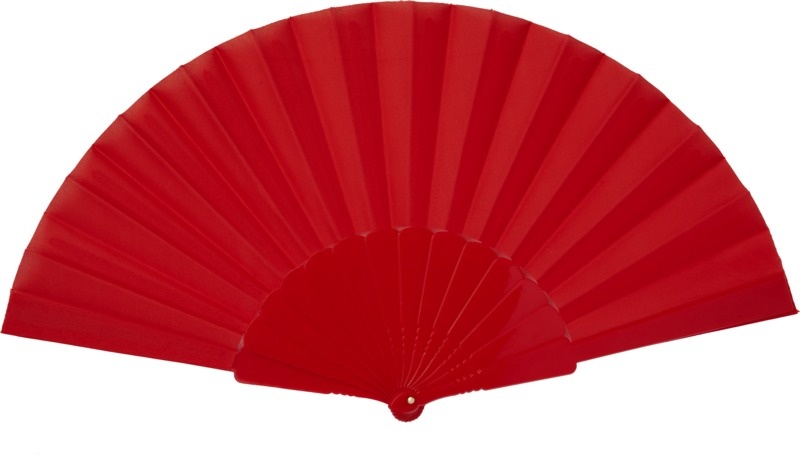 Logo trade business gifts image of: Maestral foldable handfan in paper box, red
