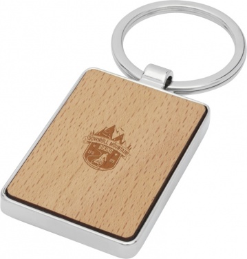 Logotrade promotional product image of: Mauro beech wood rectangular keychain