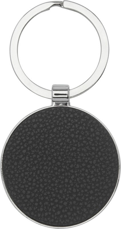 Logotrade advertising products photo of: Paolo laserable PU leather round keychain, black