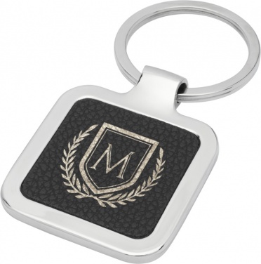 Logotrade promotional merchandise image of: Piero laserable PU leather squared keychain, black