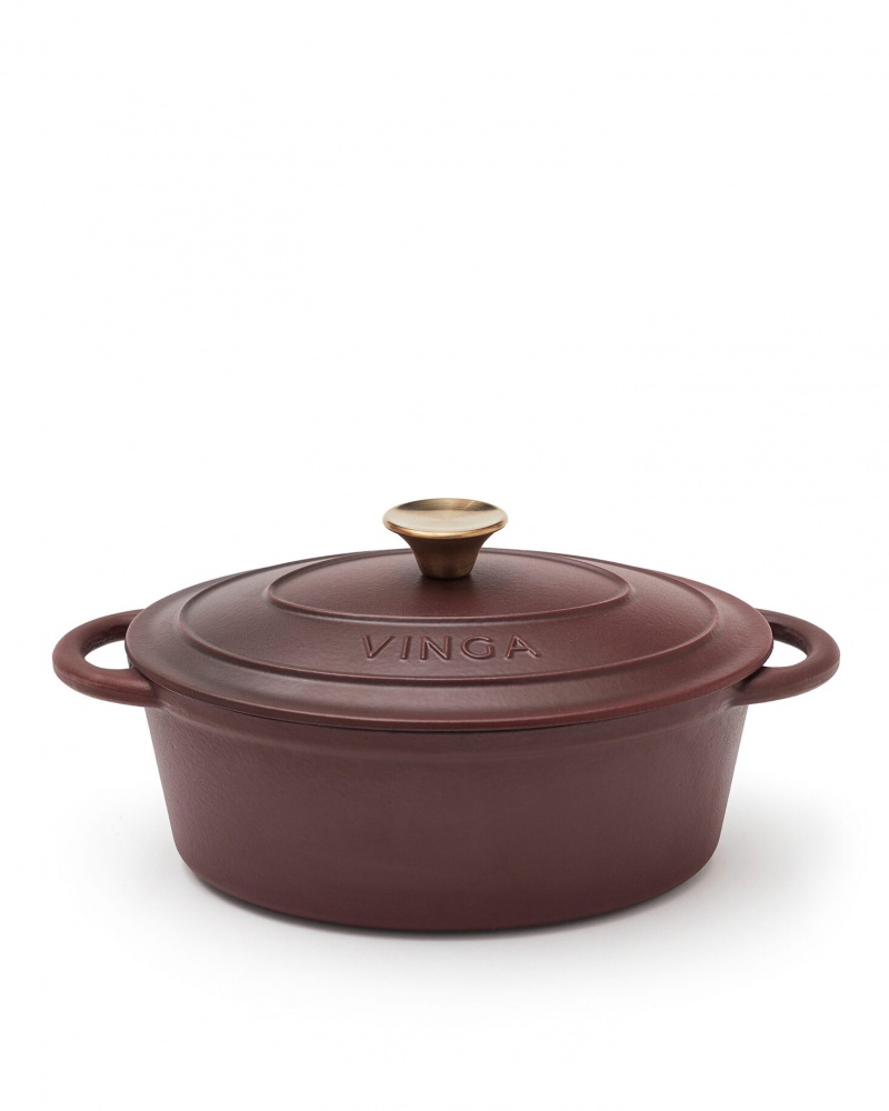 Logotrade promotional giveaway image of: Monte cast iron pot, oval, 3.5 L, burgundy