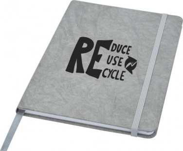 Logo trade promotional merchandise photo of: Breccia A5 stone paper notebook, grey