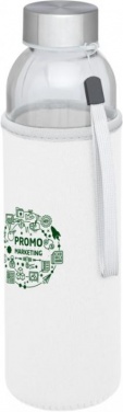 Logo trade promotional merchandise picture of: Bodhi 500 ml glass sport bottle, white