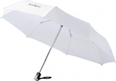 Logo trade promotional gift photo of: 21.5" Alex 3-Section auto open and close umbrella, white