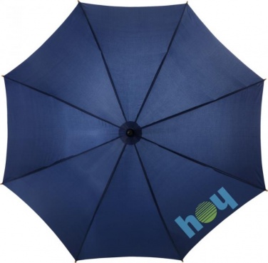 Logo trade promotional merchandise image of: Kyle 23" auto open umbrella wooden shaft and handle, navy blue