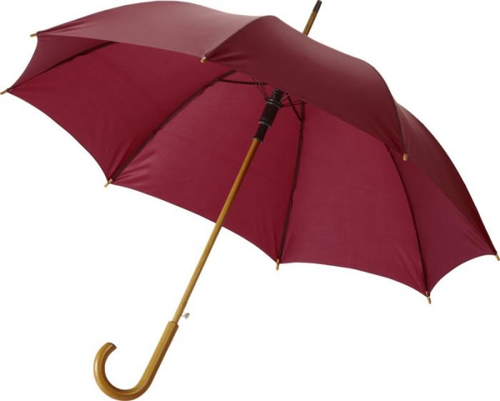 Logo trade corporate gift photo of: Kyle 23" auto open umbrella wooden shaft and handle, red