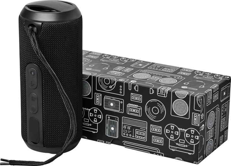 Logo trade promotional giveaways picture of: Rugged fabric waterproof Bluetooth® speaker, black