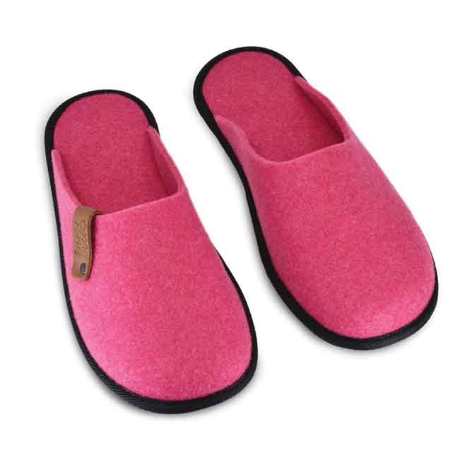 Logo trade corporate gifts image of: Recycled rPET plastic slippers, pink
