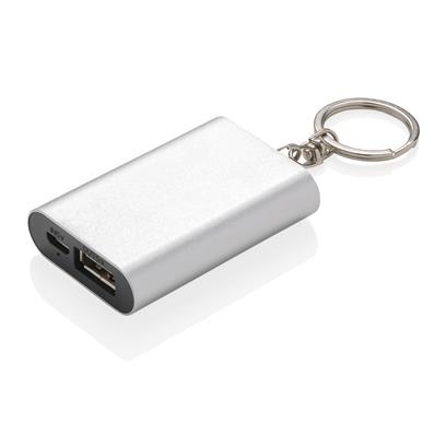 Logotrade promotional item picture of: 1.000 mAh keychain powerbank, silver