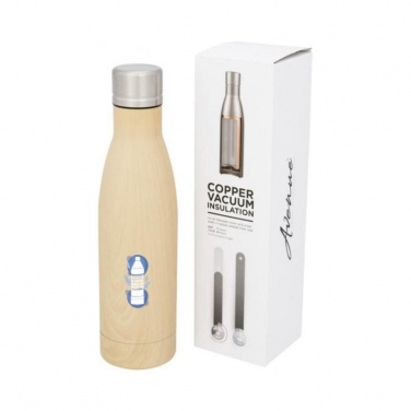 Logo trade promotional merchandise picture of: Vasa wood copper vacuum insulated bottle, brown