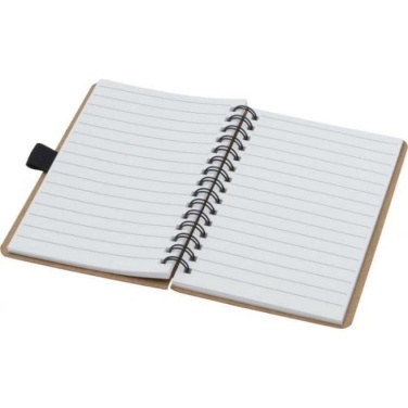 Logotrade business gift image of: Cobble A6 wire-o recycled cardboard notebook, beige