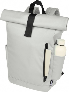 Logo trade promotional gifts image of: Cool Byron 15.6" roll-top backpack 18L, light grey