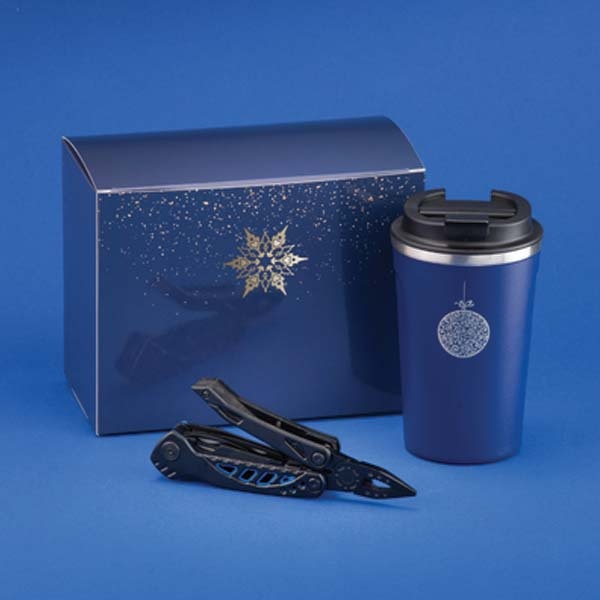 Logo trade promotional gifts picture of: Gift set with Nordic thermos and multi-tool