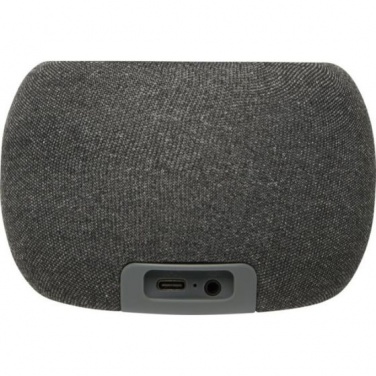 Logo trade promotional giveaways image of: Ecofiber bamboo Bluetooth® speaker and wireless charging pad, grey