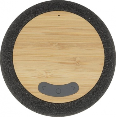 Logo trade corporate gifts picture of: Ecofiber bamboo Bluetooth® speaker and wireless charging pad, grey