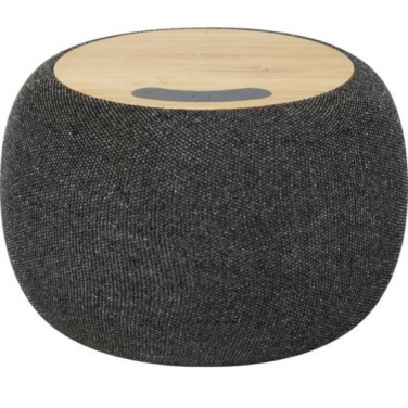 Logo trade business gift photo of: Ecofiber bamboo Bluetooth® speaker and wireless charging pad, grey
