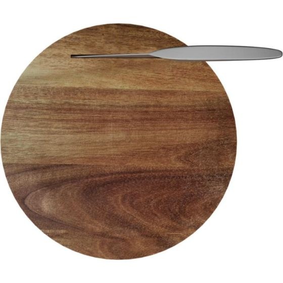 Logo trade promotional gifts picture of: Wooden cutting board and knife set, natural
