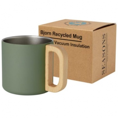 Logotrade promotional gift picture of: Bjorn 360 ml RCS certified recycled stainless steel mug, green