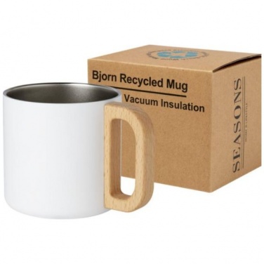 Logotrade business gift image of: Bjorn 360 ml RCS certified recycled stainless steel mug, white