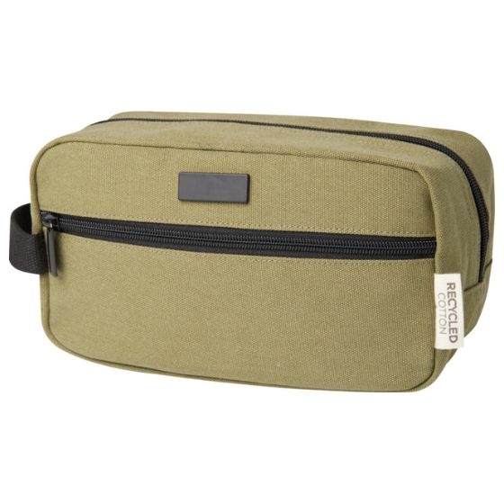 Logotrade promotional gift picture of: Joey GRS recycled canvas travel accessory pouch bag 3,5 l, olive