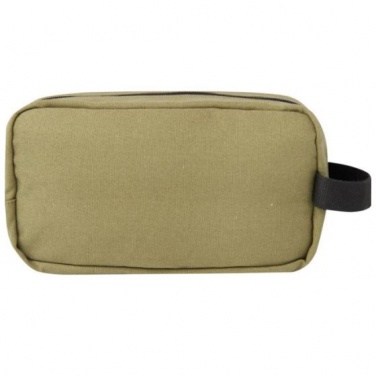 Logotrade promotional product image of: Joey GRS recycled canvas travel accessory pouch bag 3,5 l, olive