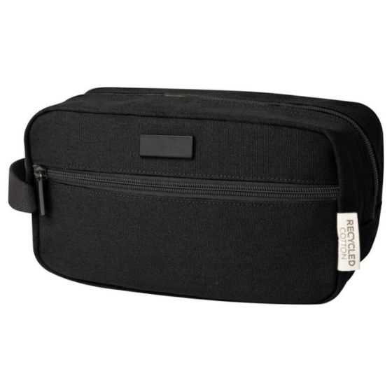 Logotrade promotional product image of: Joey GRS recycled canvas travel accessory pouch bag 3,5 l, black