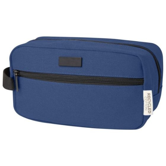 Logo trade promotional item photo of: Joey GRS recycled canvas travel accessory pouch bag 3,5 l, blue