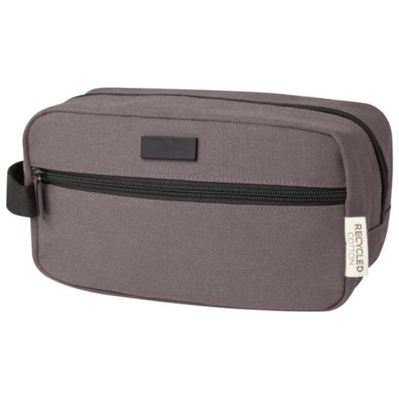 Logo trade promotional merchandise picture of: Joey GRS recycled canvas travel accessory pouch bag 3,5 l, grey