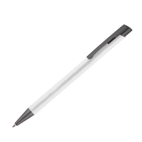 Logo trade promotional item photo of: Soft touch ballpen Optima, white