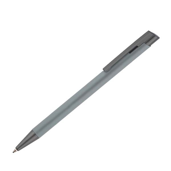 Logo trade promotional product photo of: Soft touch ballpen Optima, light grey