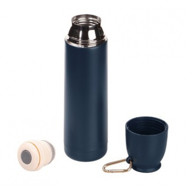 Logotrade promotional giveaway picture of: Thermos 500 ml Air Gifts with carabiner, navy blue