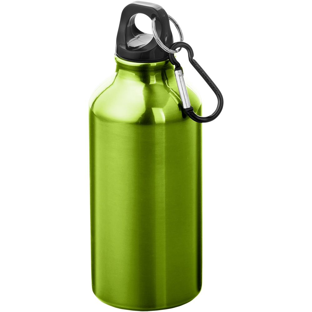 Logotrade advertising product picture of: Oregon 400 ml aluminium water bottle with carabiner