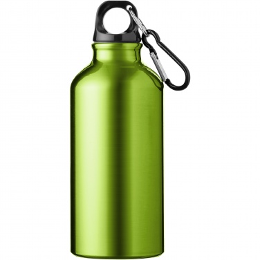 Logo trade promotional products image of: Oregon 400 ml aluminium water bottle with carabiner