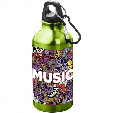 Logo trade promotional gift photo of: Oregon 400 ml aluminium water bottle with carabiner