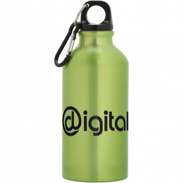 Logo trade promotional giveaways image of: Oregon 400 ml aluminium water bottle with carabiner