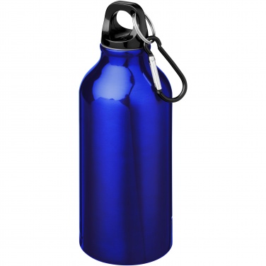 Logo trade promotional giveaway photo of: Oregon 400 ml aluminium water bottle with carabiner