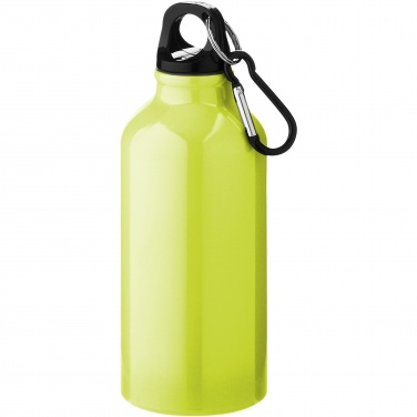 Logotrade promotional product image of: Oregon 400 ml aluminium water bottle with carabiner