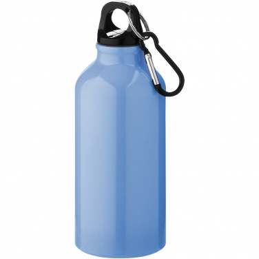 Logo trade promotional products picture of: Oregon 400 ml aluminium water bottle with carabiner