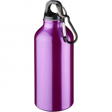 Logo trade promotional merchandise image of: Oregon 400 ml aluminium water bottle with carabiner