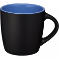 Riviera 340 ml ceramic mug, Solid black / Blue